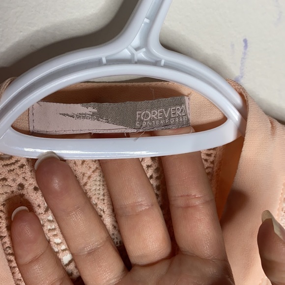 Forever 21 boho lace sleeveless zip up blouse sz L - Picture 7 of 9